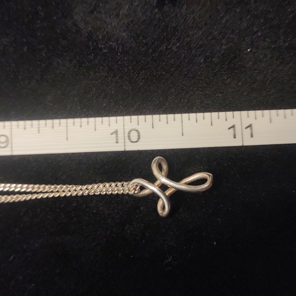 .925 Infinity Loop Cross Necklace .925 Sterling Silver 20" - Picture 6 of 8